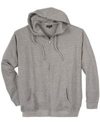 Redfield - Kapuzen-Sweatjacke Übergröße grau melange - Lyst