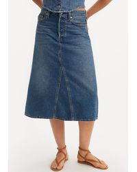 Levi's - Levi's® Jeansrock HR A LINE DECON SKIRT in trendy Midi-Länge mit ausgefranster Kante - Lyst
