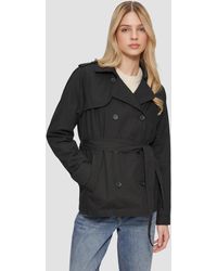 QS - Outdoorjacke Kurzer Trenchcoat aus Baumwolle mit Gürtel Waschung - Lyst
