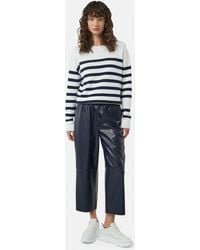 comma casual identity - 7/8-Hose Culotte in Leder-Optik mit Elastikbund Teilungsnähte - Lyst