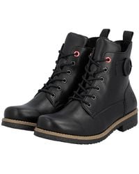 Rieker - Schnürstiefelette Schnürboots, Stiefelette, Blockabsatz Mit Dekorativer Zierschnalle - Lyst