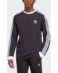 adidas Originals - Schwarzes Classics 3-Streifen-Langarm-T-Shirt - Lyst