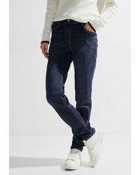 Cecil - Slim-fit-Jeans TORONTO in dunkelblauer Waschung - Lyst