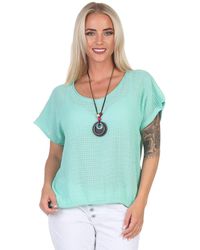 Mississhop - Kurzarmshirt Modebewusst & Komfortabel: 100 % Baumwoll-Shirt mit Kette M. 386 - Lyst