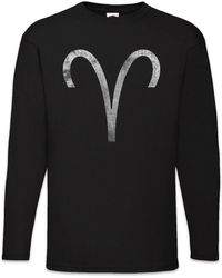Urban Backwoods - Langarmshirt Zodiac Sign Aries Langarm T-Shirt Widder Horoskop Tierkreis (1-tlg) - Lyst