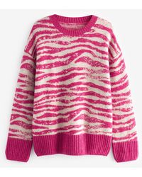 Next - Rundhalspullover Pullover mit Animal-Muster (1-tlg) - Lyst