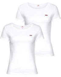 Levi's - Levi's® T-Shirt Mini-Logo (2-tlg., 2er-Pack) mit kleiner Markenlogo-Stickerei auf der Brust - Lyst