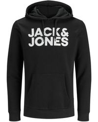 Jack & Jones - Kapuzenpullover Hoodie JJECORP Regular Fit Logoprint Sweatshirt mit Kängurutasche - Lyst