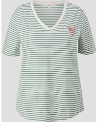 S.oliver - Kurzarmshirt Weiches T-Shirt mit V-Ausschnitt - Lyst