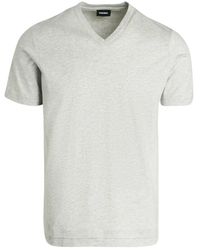 DIESEL - V-Ausschnitt Slim Fit Shirt Grau - T-Cherubik-New 912 - Lyst