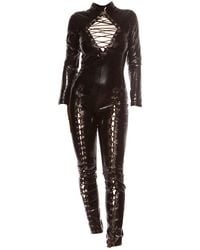 Koucla - Overall in sexy Latex-Optik mit Schnürung, Wetlook Jumpsuit - Lyst