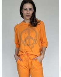 Zuckerwatte - Sweatshirt mit PEACE Applikation aus weicher Baumwolle Modal Mischung - Lyst