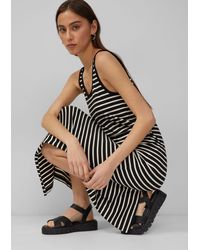 QS - Maxikleid Langes Jerseykleid mit Streifen - Lyst