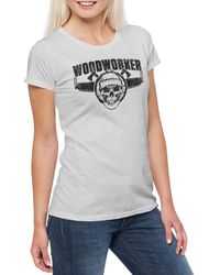 Urban Backwoods - Print-Shirt Woodworker V T-Shirt Holzfäller Axt Waldarbeiter Förster Logger - Lyst