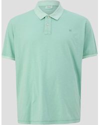 S.oliver - Kurzarmshirt Poloshirt mit kleinem Logo-Print Garment Dye - Lyst