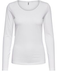 ONLY - Langarmshirt Shirt Schwarz Weiß Longsleeve 1er - Lyst