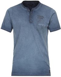 CASA MODA - T-Shirt Henley, 147 blau - Lyst