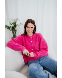 von Herzen - Strickjacke weicher Cardigan mit Perlmuttknopfleiste – viele Farben – Onesize - Lyst