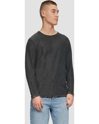 QS - Gewaschener Strickpullover mit Rollkante Waschung - Lyst