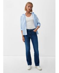 S.oliver - 5-Pocket- Jeans Beverly / Slim Fit / Mid Rise / Bootcut Leg Leder-Patch - Lyst