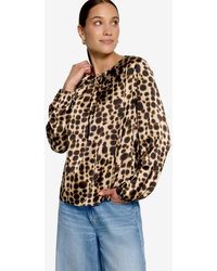 Zero - Satinbluse Mit Muster Und Rundhalsausschnitt - Lyst