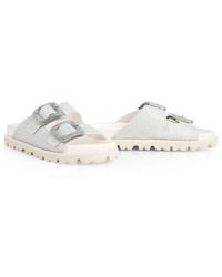 Marc Cain - Sports Desert Fiesta Pantolette Sommerschuh, Schlupfschuh, Flats Mit Funkelnden Schmucksteinen - Lyst