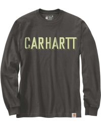 Carhartt - Langarmshirt Relaxed Fit Heavyweight Long-Sleeve Block Logo Graphic T-Shirt Adult - Lyst