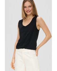 S.oliver - T-Shirt Jersey-Top mit Häkel-Details im Schulterbereich - Lyst