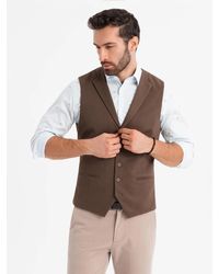 Ombre - Anzugweste Strukturierte Strickweste mit Revers - Lyst