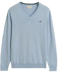 GANT - Ausschnitt- 8030562 V-Neck Pullover aus Baumwolle - Lyst