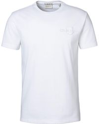 GANT - T- Slim Fit Tonal Shield Pique Shirt mit in Ton Logo - Lyst