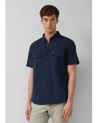 S.oliver - Oliver Kurzarmhemd Hemd Regular Fit: Strukturiertes Kurzarmhemd Mit Brusttaschen - Lyst