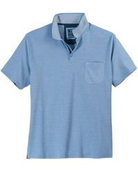 Redmond - Große Größen Poloshirt hellblau melange "Wash & Wear" - Lyst