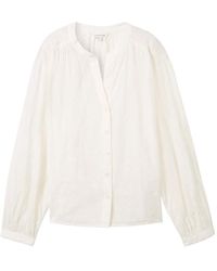 Tom Tailor - Blusenshirt embroidered blouse, offwhite tonal embroidery - Lyst