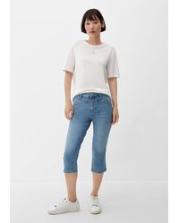 S.oliver - 7/8-Jeans Slim: Capri mit Sattelbund Waschung - Lyst