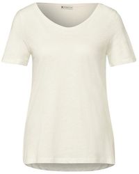 Street One - T-Shirt – Kurzarmshirt mit V-Ausschnitt und doppellagiger Front - Lyst