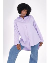 YC Fashion & Style - Longbluse aus 100 % Baumwolle mit längerem Rückenteil in Unifarbe - Lyst