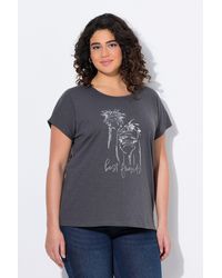 Ulla Popken - T-Shirt Metallic-Tiermotiv Oversized Rundhals - Lyst