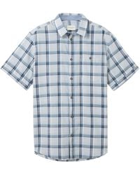 Tom Tailor - Kurzarmshirt checked slubyarn shirt - Lyst