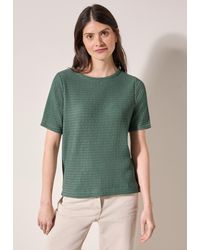 Cecil - T-Shirt aus softem Materialmix - Lyst
