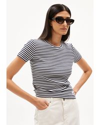 ARMEDANGELS - KARDAA STRIPES (1-tlg) Ripp-T-Shirt Regular Fit aus Bio-Baumwoll Mix - Lyst