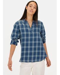 Camel Active - Schlupfbluse aus reiner Baumwolle kariert - Lyst