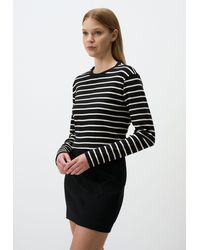 Jimmy Key - Blusentop Rundhalsausschnitt Gemustert Baumwolle Bluse - Lyst