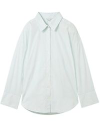 Tom Tailor - Blusenshirt striped poplin shirt, mint white stripe - Lyst