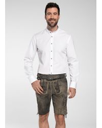 Spieth & Wensky - Shorts Lederhose "Falkenstein" (1-tlg) mit Stickereien und Hirschkopf-Emblem - Lyst