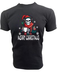 Paulgos - Print- T-Shirt "Skelett Musik und Kaffee Modell 2 - Lyst