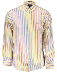 GANT - Langarmhemd hemd in Weiß: Bio-Baumwolle, Normalfit, Button-Down-Kragen - Lyst