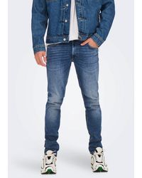 Only & Sons - Slim Fit Jeans Destroyed Denim Stretch Pants ONSLOOM (1-tlg) 3967 in Blau-2 - Lyst