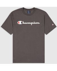 Champion - Kurzarmshirt Crewneck T-Shirt EBN/NBK - Lyst
