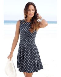 Beachtime - Strandkleid mit Ankerdruck, Sommerkleid aus elastischer Baumwolle - Lyst